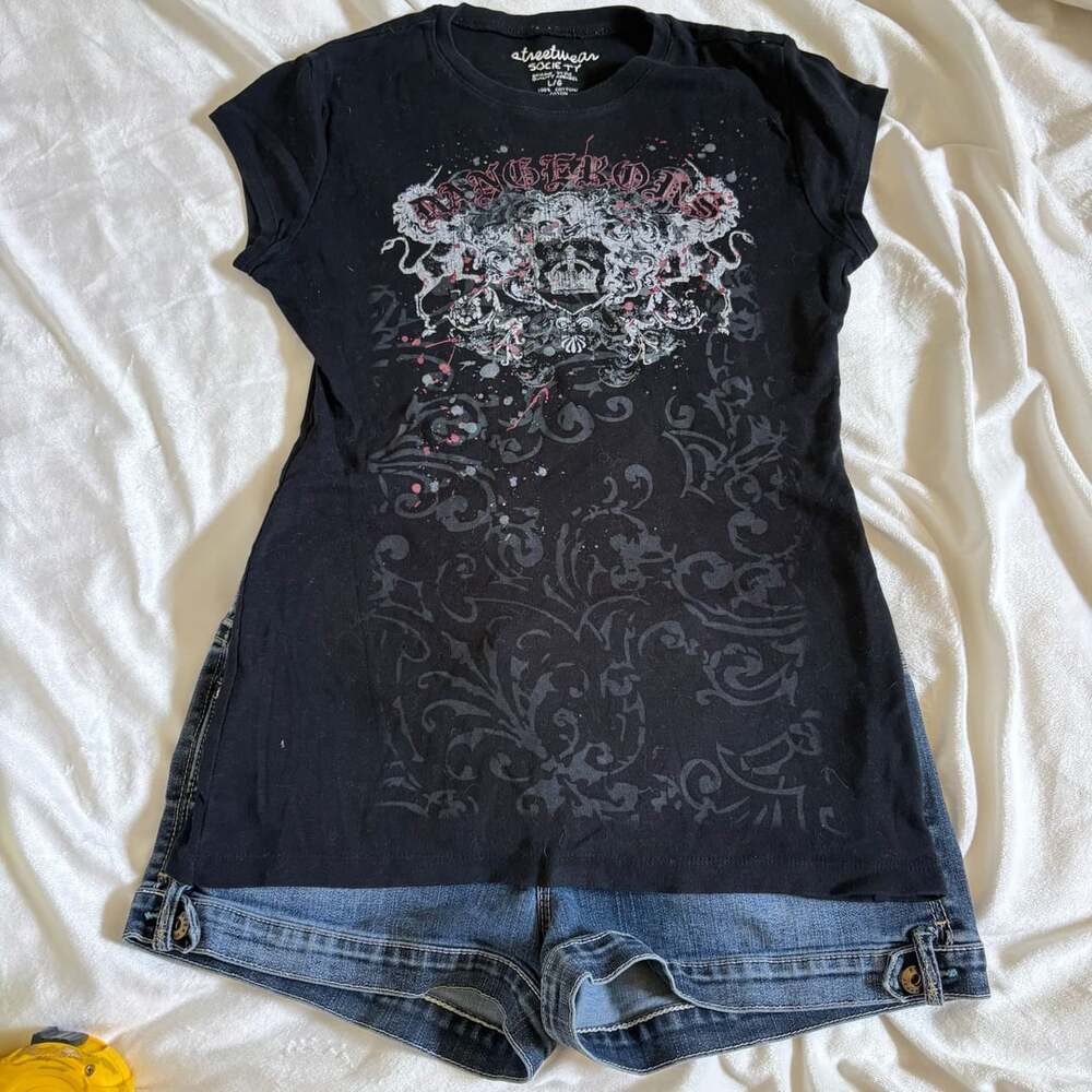 Grunge Shirts 2000s Clothing Women Vintage Graphic Tees